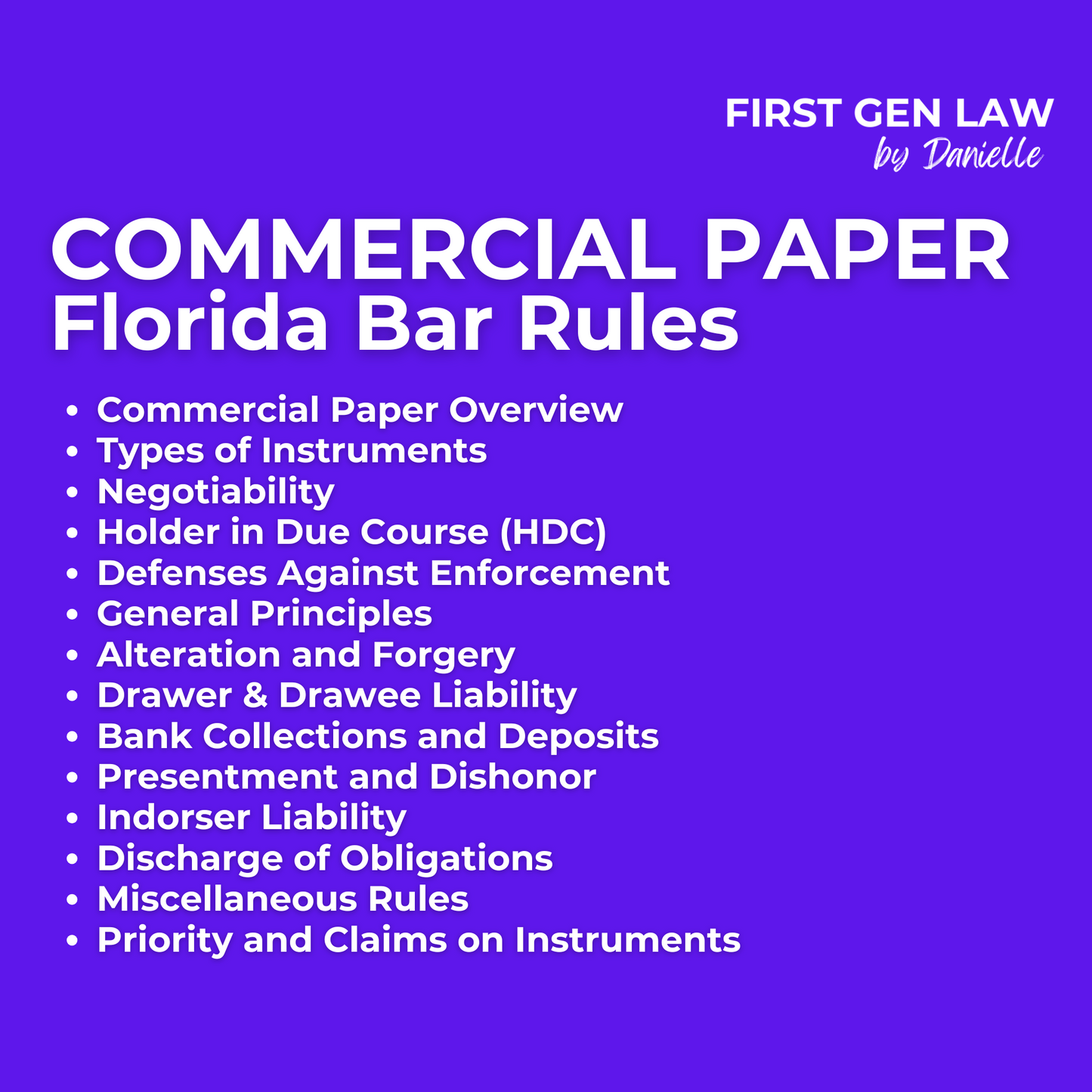 Florida Bar Rules - Commercial Paper