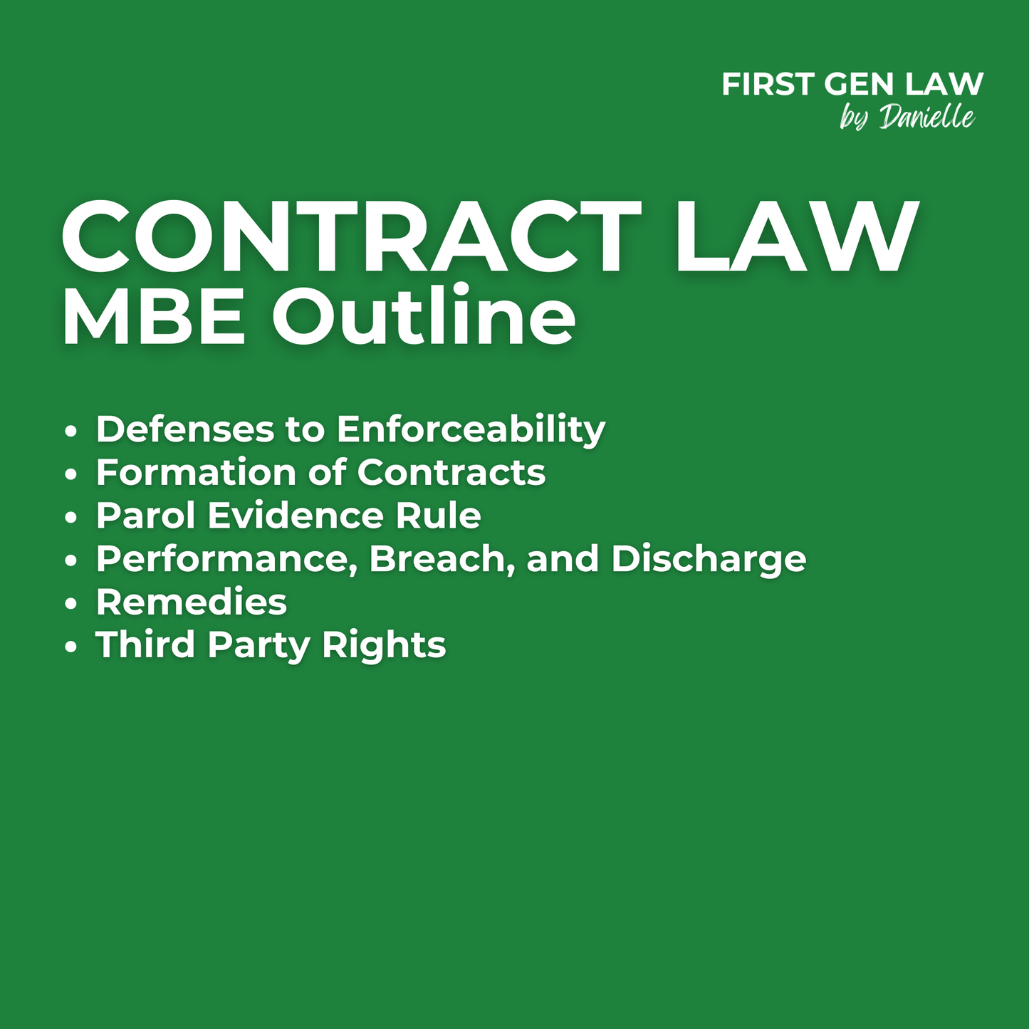 MBE Outline - Contracts